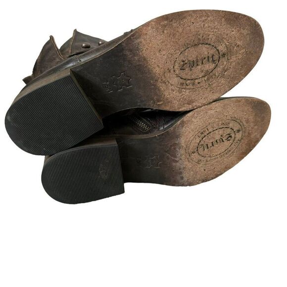 Spirit by Lucchese Olivia Short Brown Smooth Leather Ankle Western Boots Sz 7.5 - Picture 10 of 10